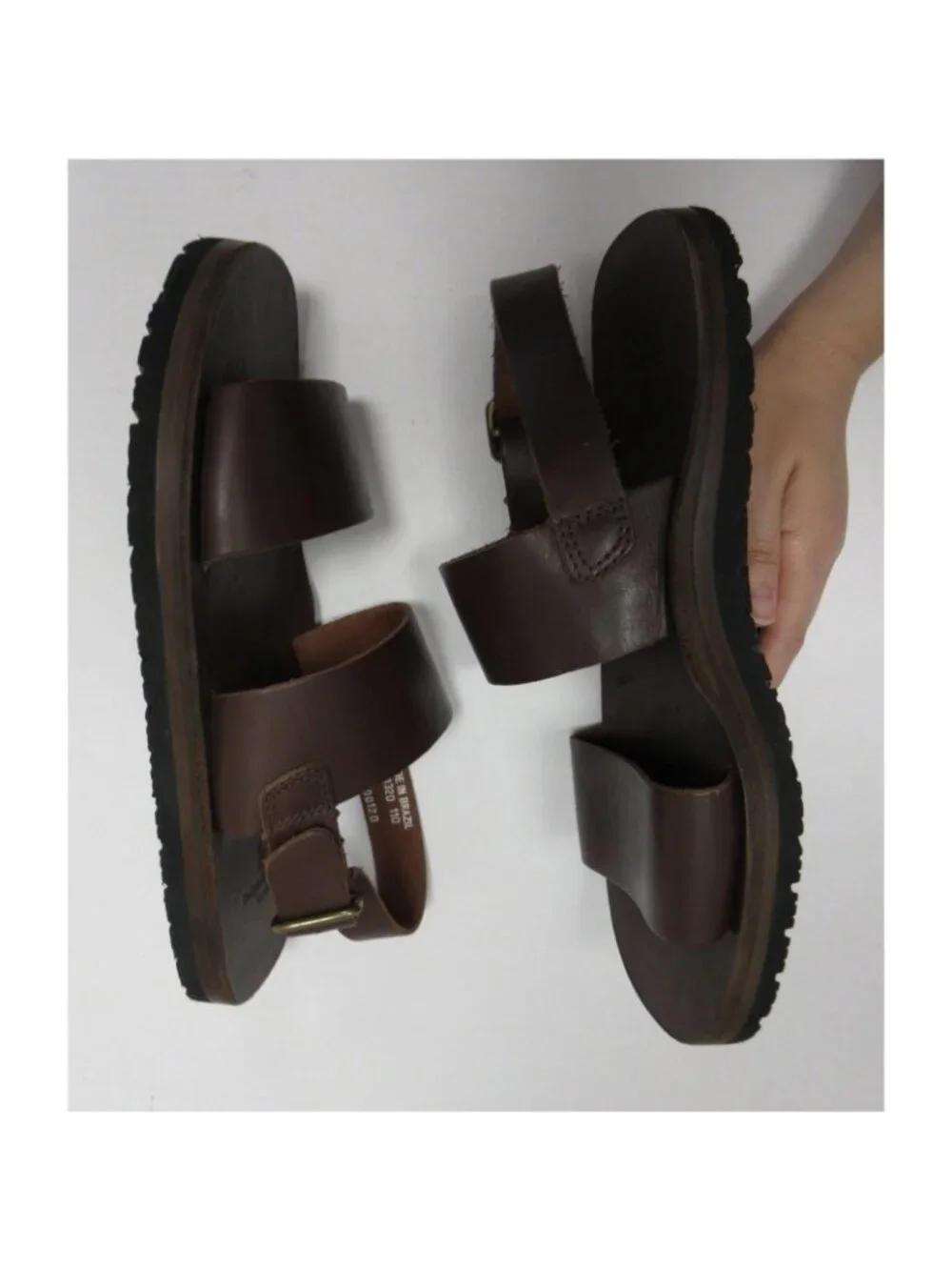 VTG Polo Ralph Lauren Sandals 11 Leather Slingback Buckle Summer Beach